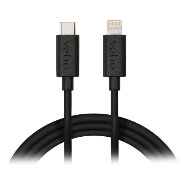 Veho Pebble USB-C to Lightning Charge & Sync Cable | 1M - Black - VCL-005-MFI-C-1M