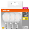 Osram LED E14 Frosted Filament SES Light Bulb Mini Globe (3 Pack) - LV819399