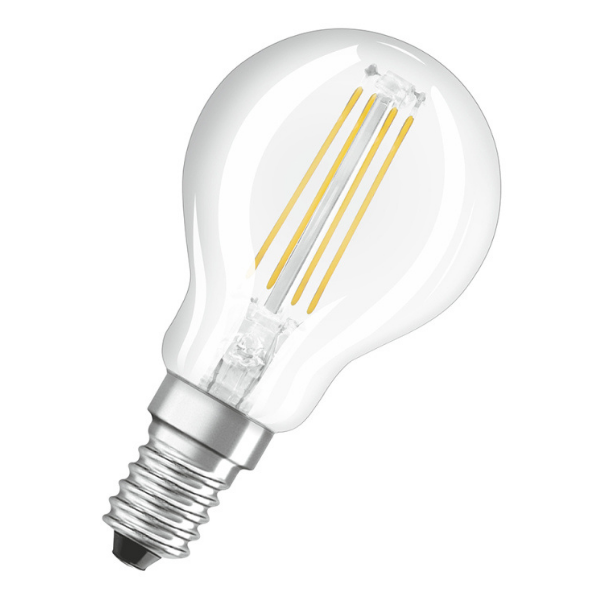 Osram LED E14 Filament Glass SES Light Bulb Clear 40W (2 Pack) - Warm White - LV434288