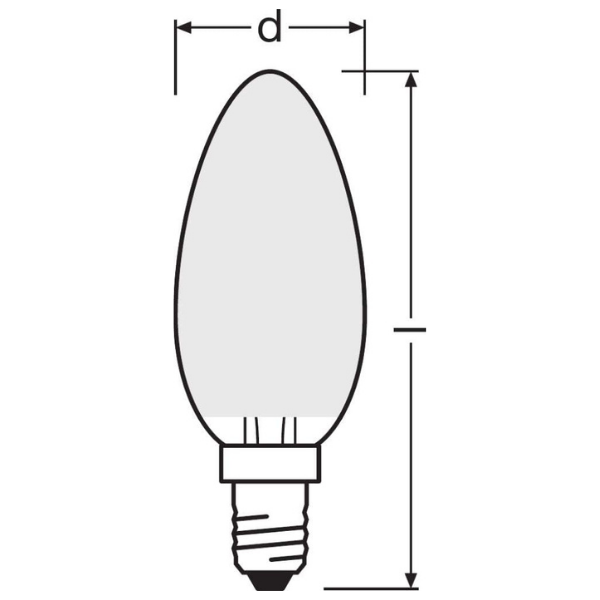 Osram LED E14 Monochrome Filament SES Light Bulb Candle 25W - Warm White - LV436664