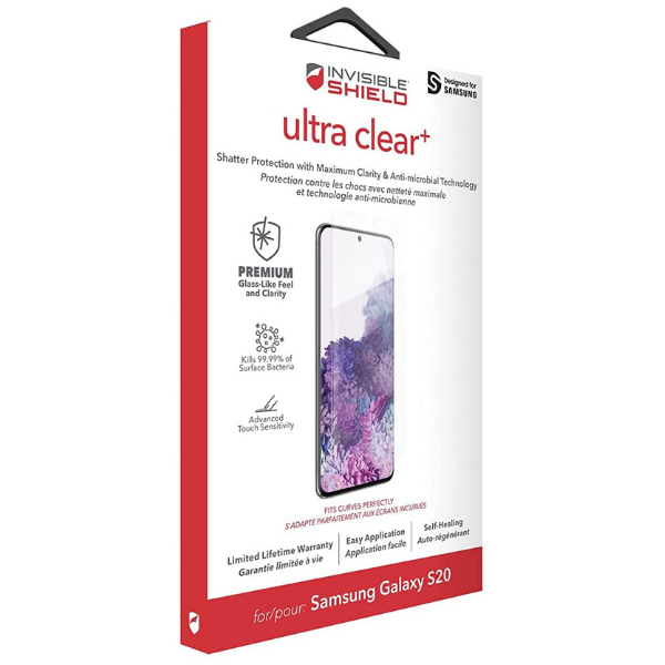 Zagg InvisibleShield Ultra Clear+ Screen Protector for Samsung Galaxy S20 - Clear - 200204858