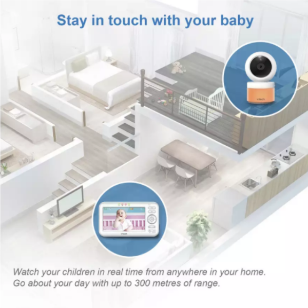 VTech Digital Baby Monitor | 5" Colour Screen | Ceiling Projection - White - VM5463