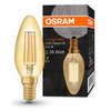 Osram 1906 LED E14 Vintage Filament Glass Candle Light Bulb | 12W, 22W or 35W - Gold