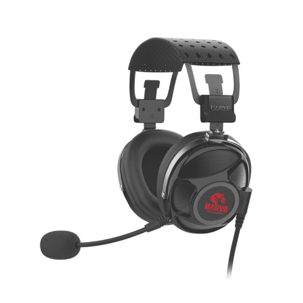 Marvo Scorpion PRO Gaming 7.1 Virtual Surround Sound LED Gaming Headset - Black/Red - HG9053