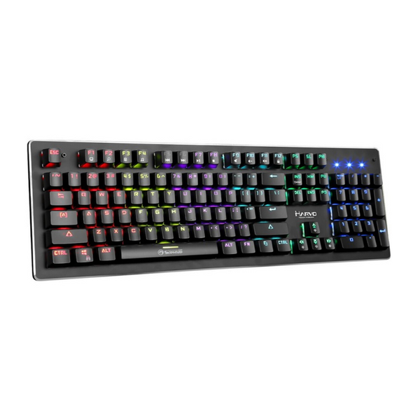 Marvo Scorpion KG909 RGB LED Full Size Mechanical Gaming Keyboard with Blue Switches - Black