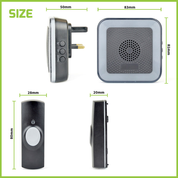 Lloytron 32 Melody MIP3 Hearing Impaired Door Chime Kit – Black – B7533BK