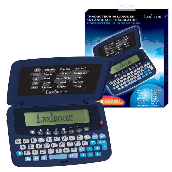 Lexibook 15-Language European Translator Convertor with Games & Clock - NTL1570