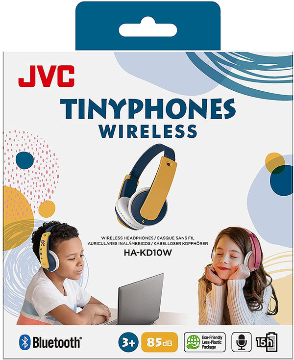 JVC HA-KD10W Tiny Phones Wireless Bluetooth Headphones for Kids - Pink or Blue