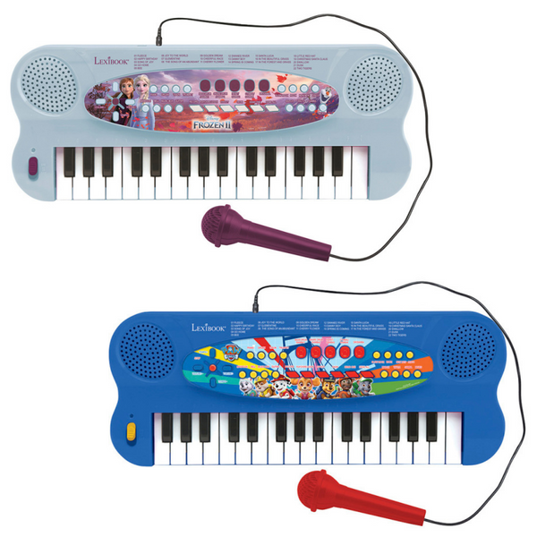 Lexibook Kids Electronic Toy Keyboard with 32 Keys, Microphone & Line-In Cable | Disney Frozen II & Paw Patrol - K703