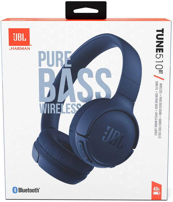 JBL Tune 510BT Wireless Bluetooth On-Ear Headphones - Blue - JBLT510BTBLUE