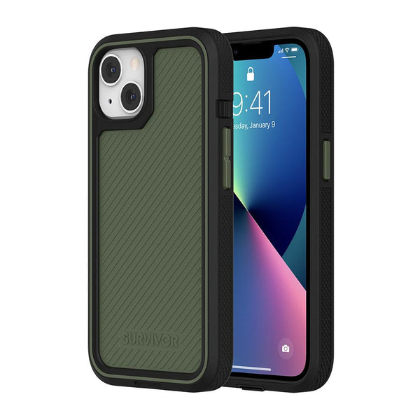 Griffin Survivor Earth All-Terrain Case for iPhone 13 Mini, 13, 13 Pro or 13 Pro Max - Black, Wild Fern Green or Storm Blue