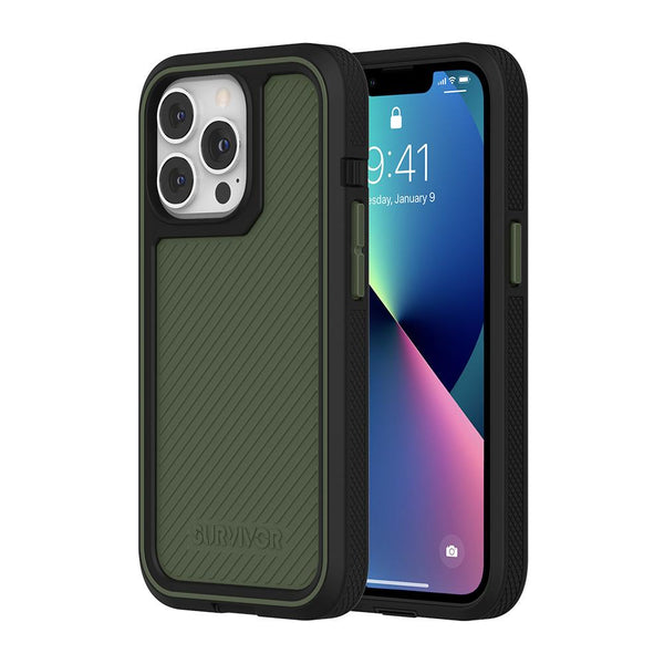 Griffin Survivor Earth All-Terrain Case for iPhone 13 Mini, 13, 13 Pro or 13 Pro Max - Black, Wild Fern Green or Storm Blue