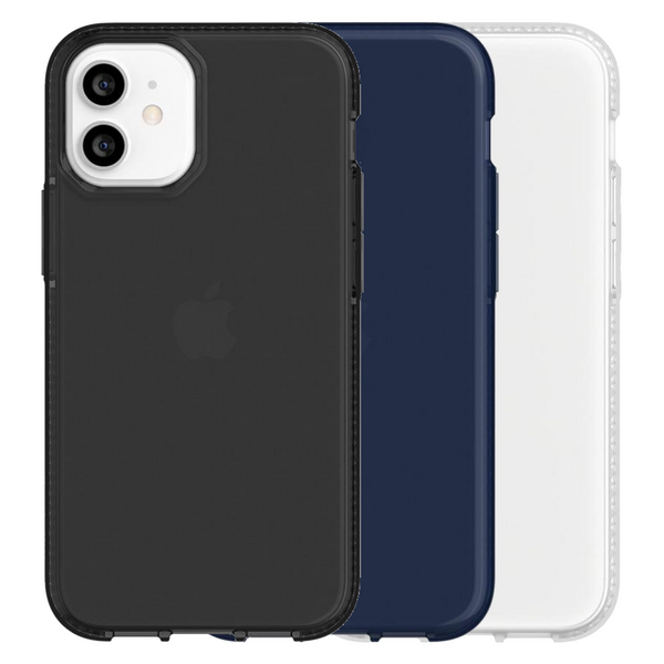 Griffin Survivor Clear Case for iPhone 12 Mini, 12, 12 Pro & 12 Pro Max - Black, Navy Blue & Clear