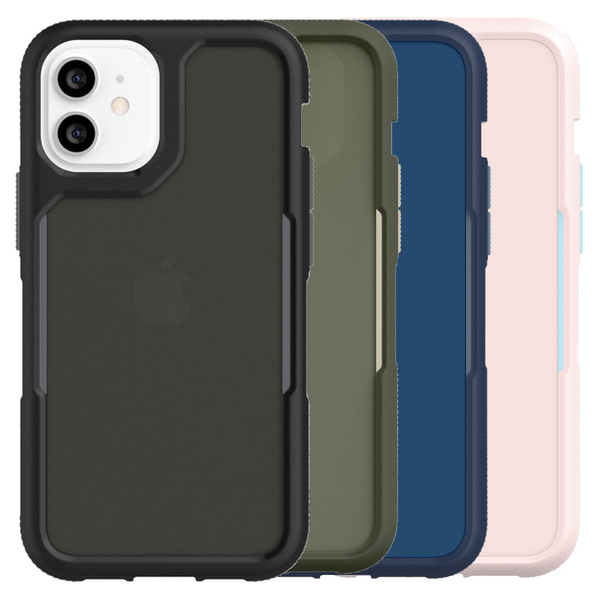 Griffin Survivor Endurance Protective Case for iPhone 12 Mini, 12, 12 Pro & 12 Pro Max - Black/Grey, Navy, Olive Green & Pink