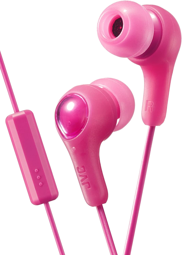 JVC Gumy Plus In Ear Headphones with Mic & Remote - Black, Blue, Pink or White - HAFX7M