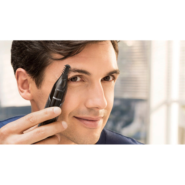 Philips Nose, Ear and Eyebrow Hair Trimmer with Protective Guard System | Battery Operated - NT3650/16