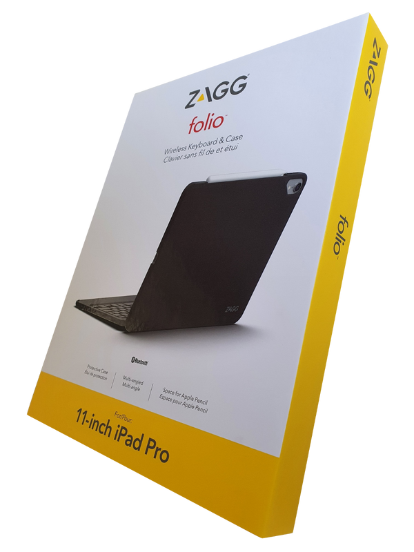 Zagg Folio Backlit Tablet Keyboard and Case for iPad Pro 11"" (2018) and iPad 10.9"" (2020) - Black - 103002357