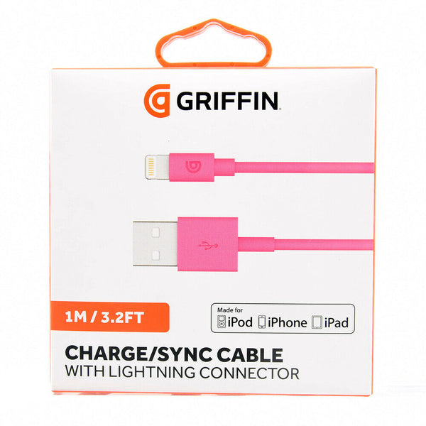 Griffin Charge & Sync Cable with Lightning Connector 1M/3.2FT - Pink - GP-003-PNK